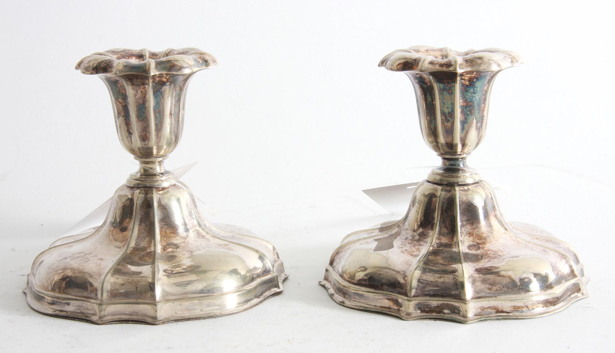 LJUSSTAKAR, ett par, nysilver.