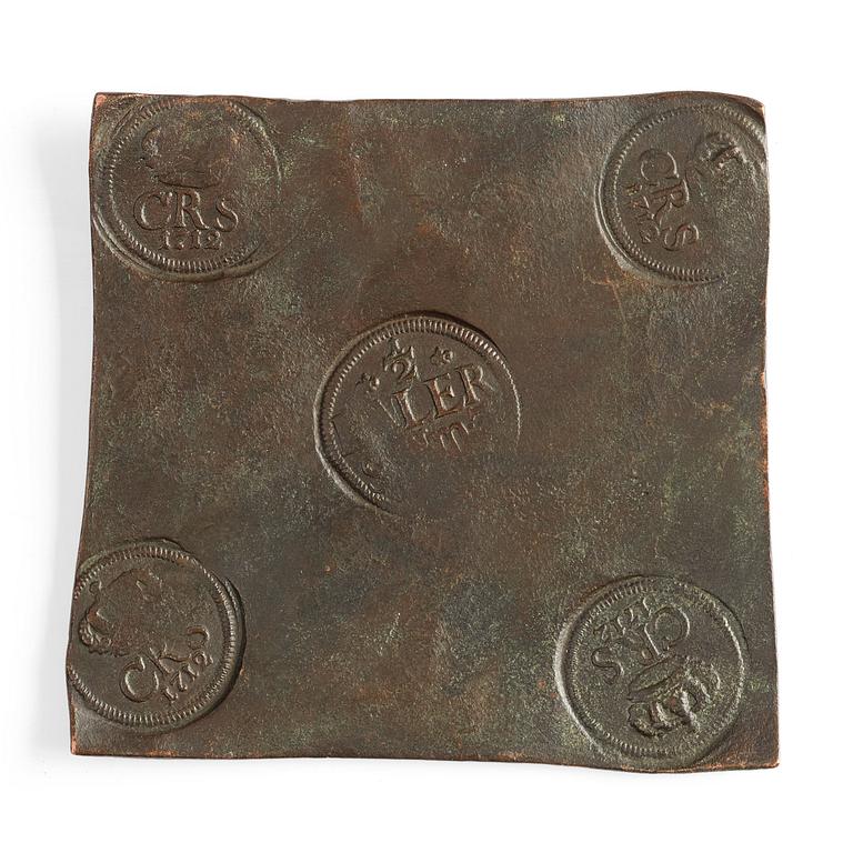 PLÅTMYNT, 1/2 Daler Silvermynt, Karl XII, Sverige 1712.