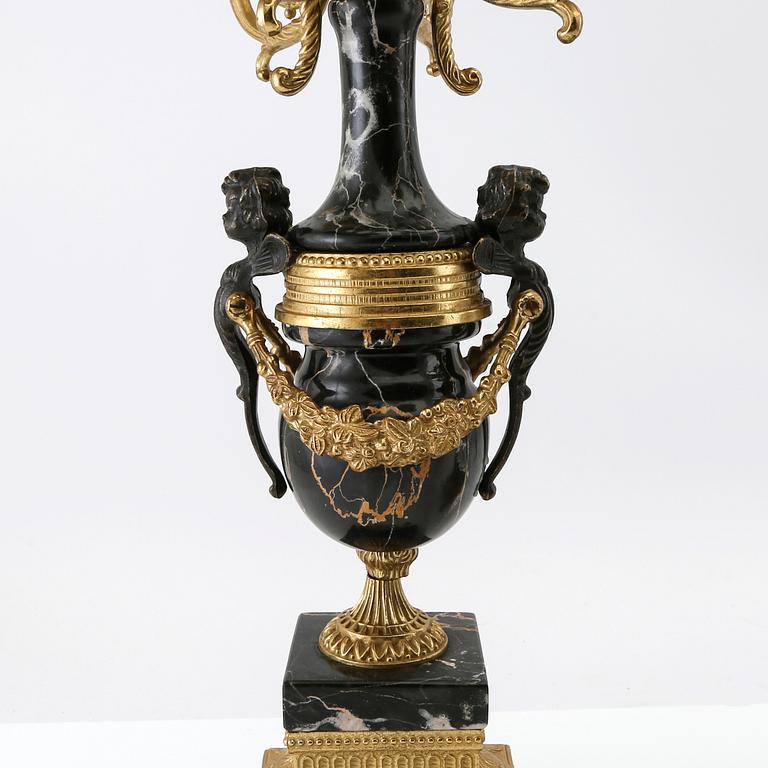 Candelabras, 1 pair, Louis XVI style, second half of the 20th century.