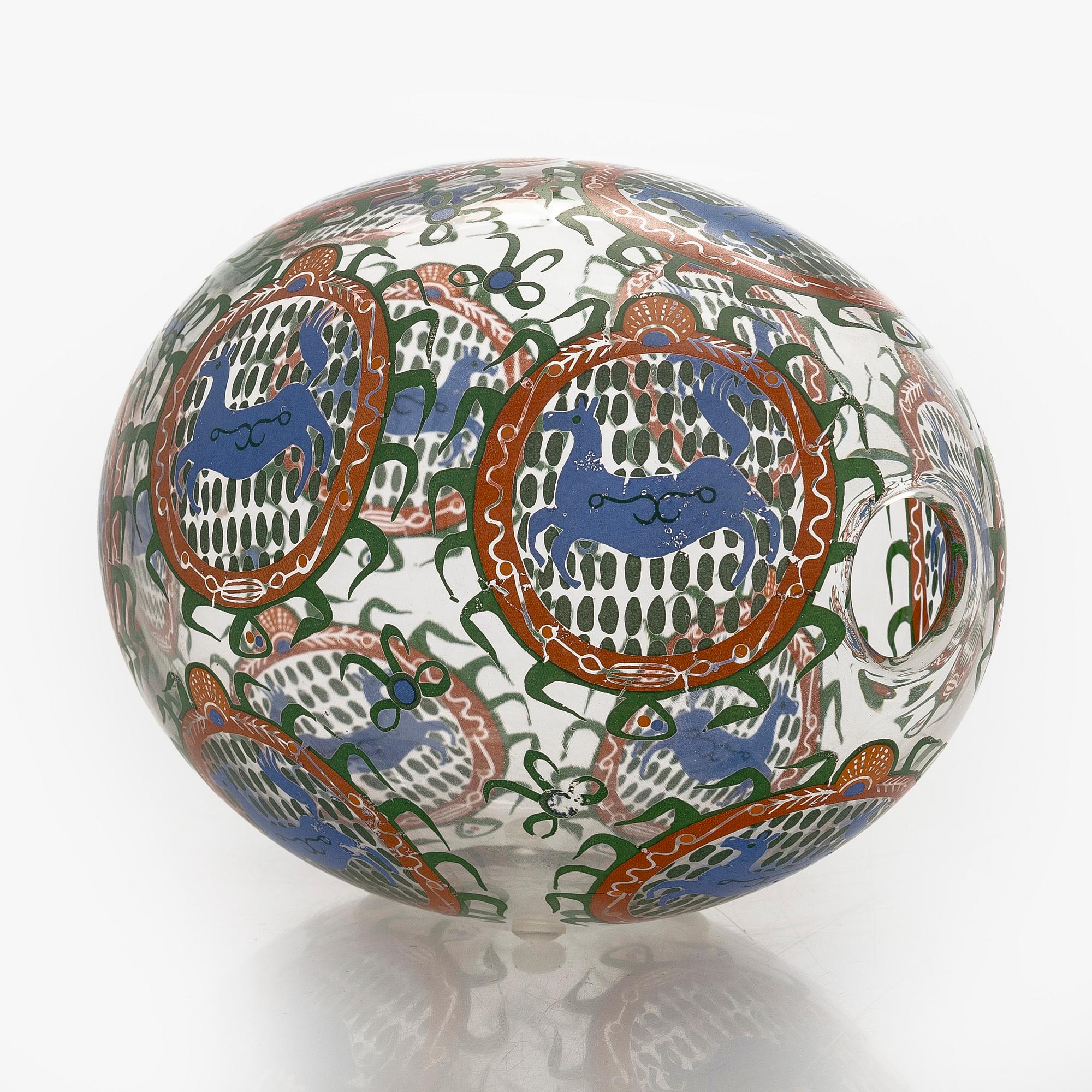 Oiva Toikka, skulptur /dekorationsägg,  signerad Oiva Toikka Nuutajärvi Notsjö.