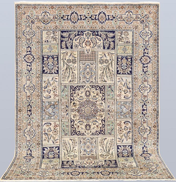A part silk Naincarpet, so-called 6LAA, approx. 244 x 165 cm.