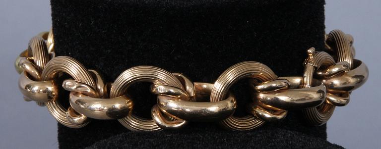 ARMBAND, guld 18k, 39 gram.