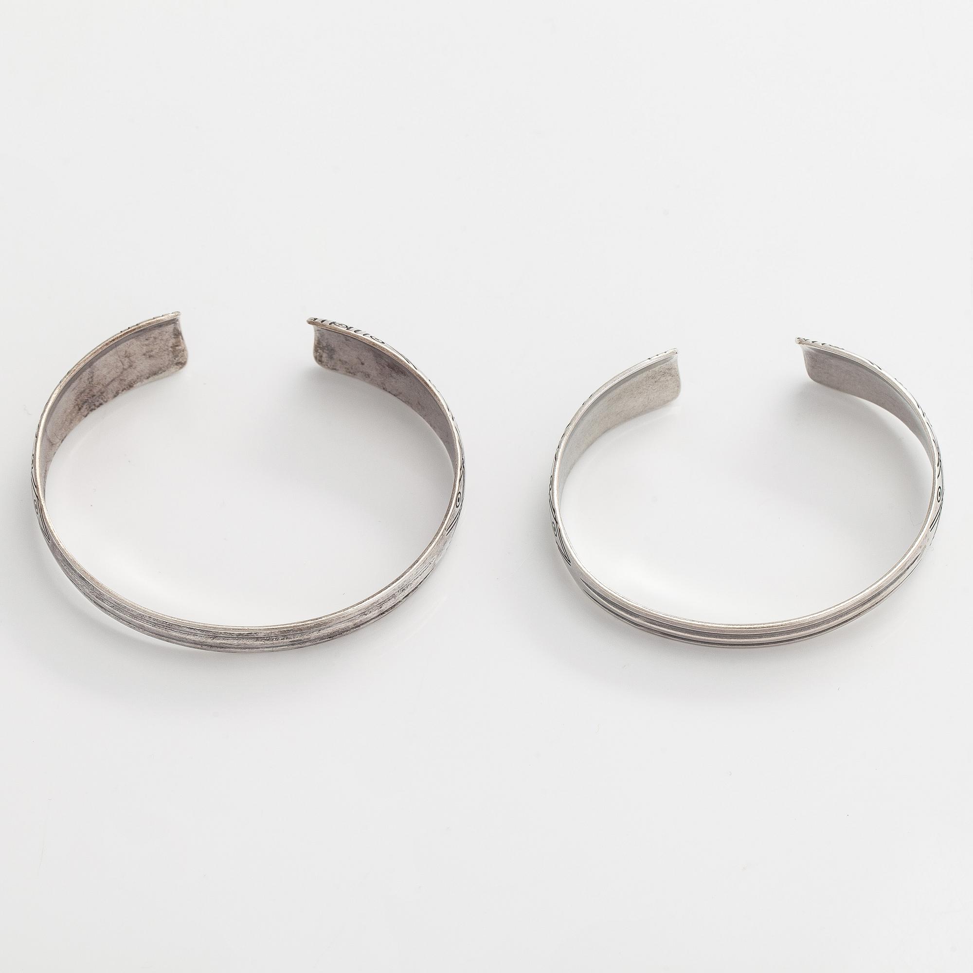 Germund Paaer, bracelets, 2 pcs, silver. Kalevala Koru.