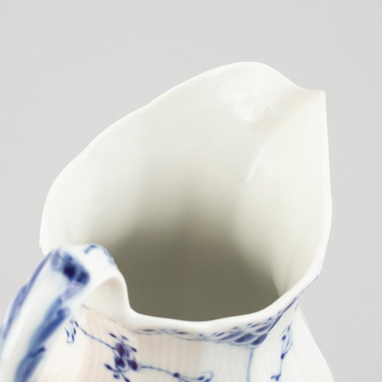 A 'Blue Fluted Half Lace' / 'Musselmalet' pitcher, Royal Copenhagen, model 646, 1965.