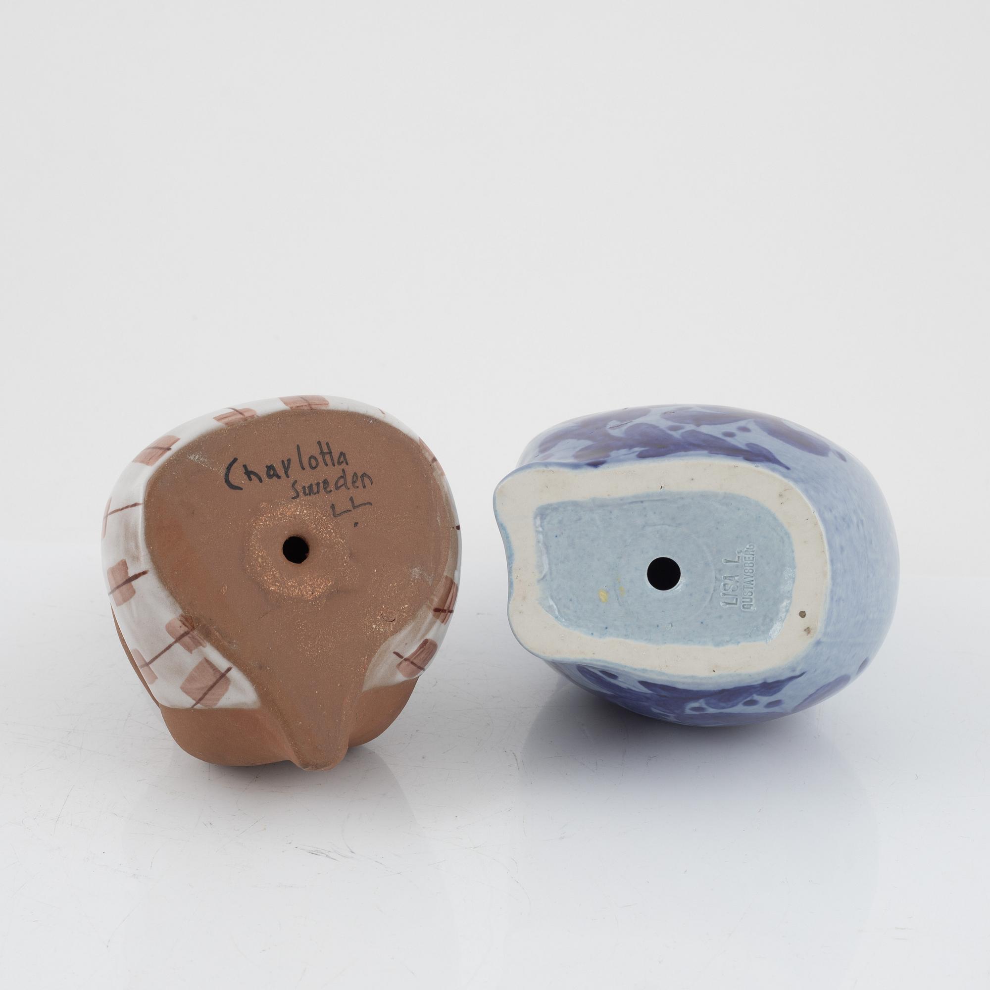 Lisa Larson, two stoneware figurines, Gustavsberg, Sweden.