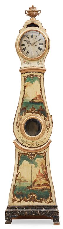 A Swedish Rococo 18th century long-case clock by J. Nyberg, master in Stockholm 1748-68.