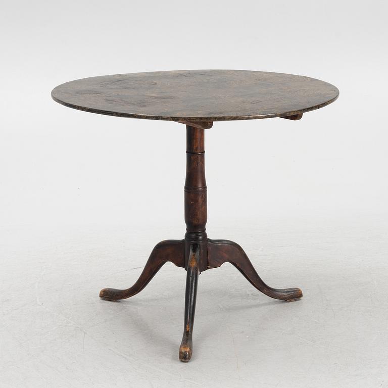 A burr alder tilt-top table by A. J. Rosendahl (master active in Arboga 1762-1836).