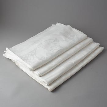 Tablecloths, 4 pcs., linen damask, ca 220 x 181 cm each, Ireland, the 20th century.