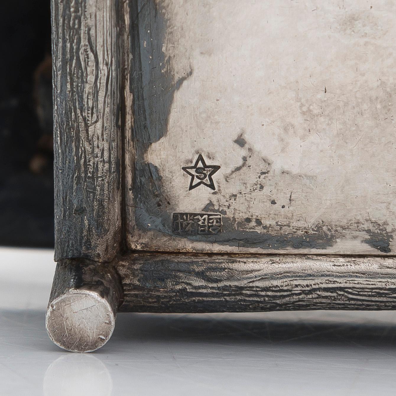 Dosor, ett par, sterlingsilver, Japan, med jungin-stämpel.