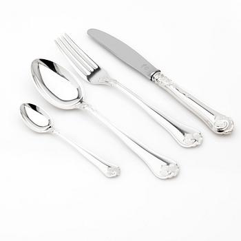 Bestickuppsättning, 42 delar, silver, modell "Sachsisk", Cohr, Danmark, 1980-tal.