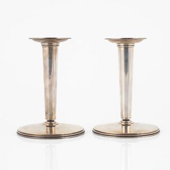 Atelier Borgila, A pair of sterling silver candlesticks from Borgila, Stockholm 1967.