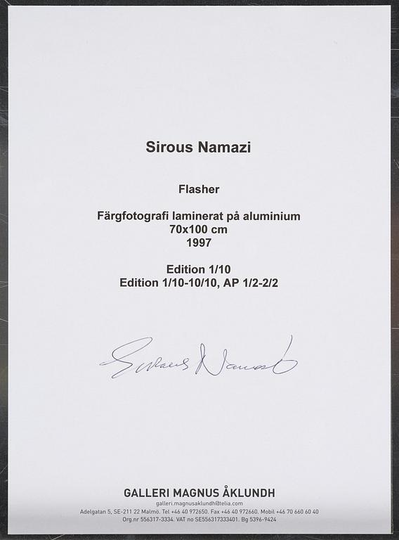 Sirous Namazi, "Flasher", 1997.