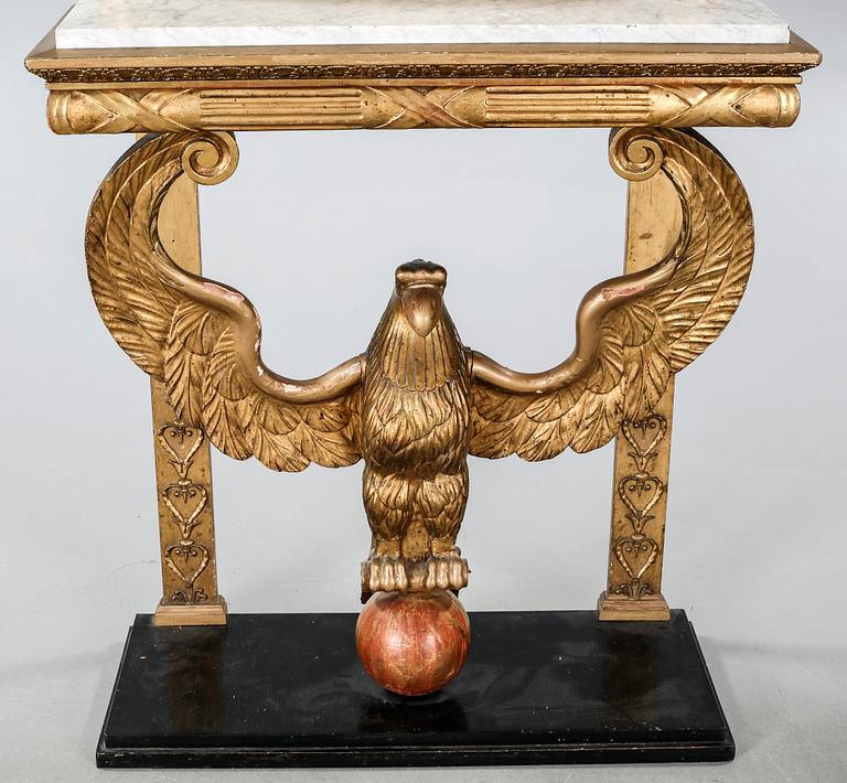 SPEGEL med KONSOLBORD, empire, 1800-talets första hälft.