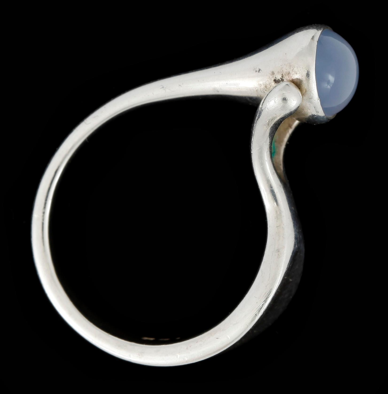 RINGAR, 2 st, sterling silver med olikfärgade stenar, Georg Jensen, Danmark.