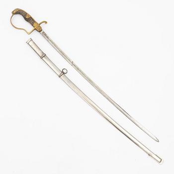 Sabel, tysk, för officer, 1800-talets slut, med balja.