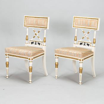 A late Gustavian style sofa and four chairs, early 20th century.