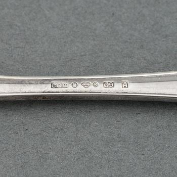 FISKBESTICK, CG Hallberg, silver, 12 delar.