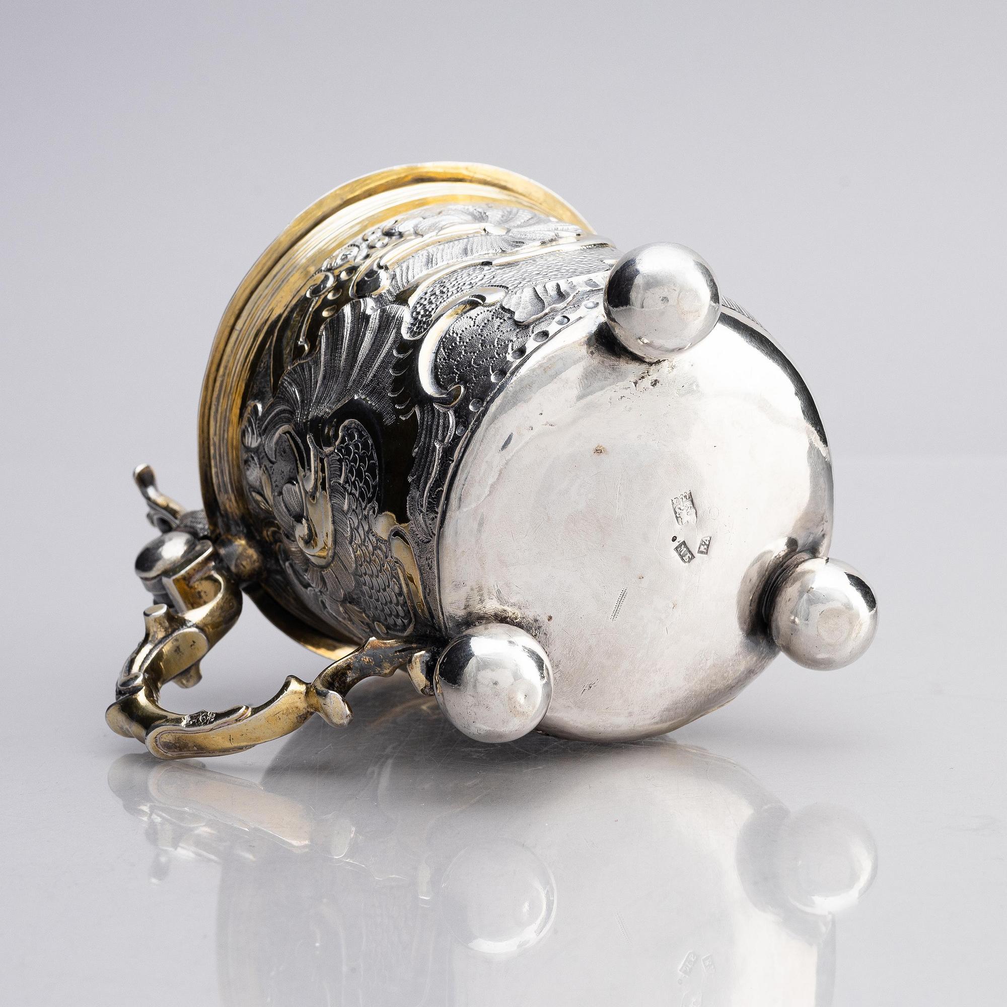 A Russian parcel-gilt silver beaker, unidentified maker, assay master Michail Bobrowschtschikow, Moscow 1764.