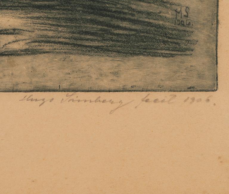 HUGO SIMBERG, etsning, signerad och daterad Fecit 1906.