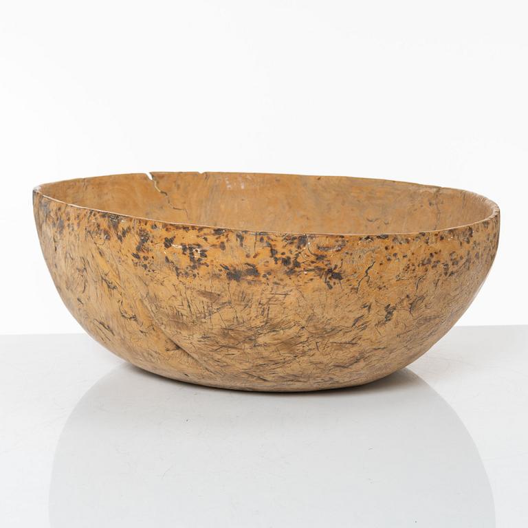 A Swedish burl bowl, dated 1796.