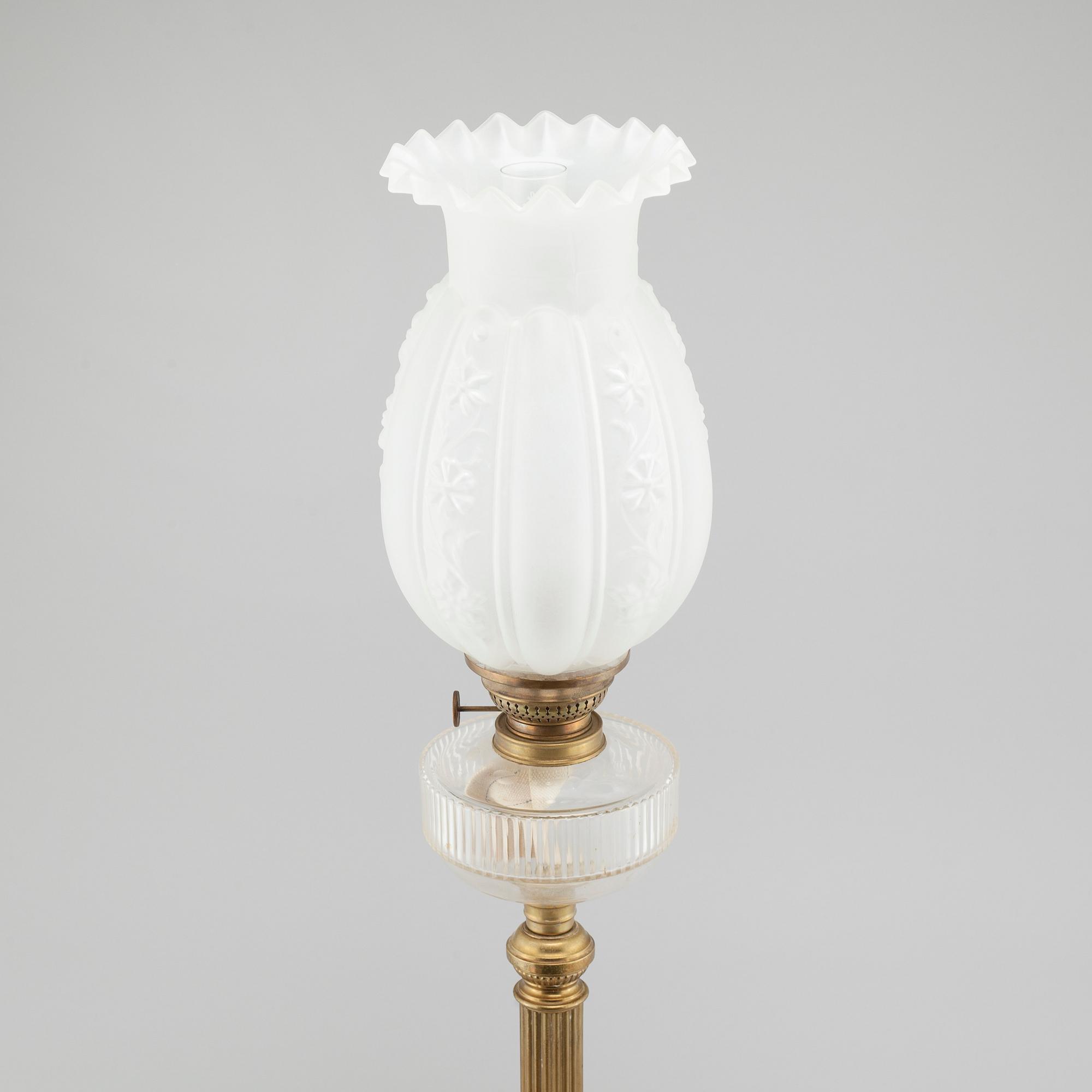 A paraffin lamp by Arvid Böhlmark in Stockholm, made around year 1900.