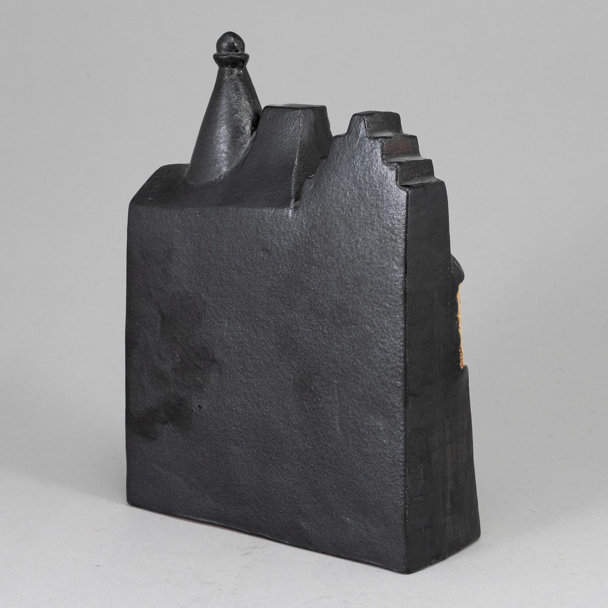 A Lisa Larson stoneware figure of a house, K-Studion, Gustavsberg.