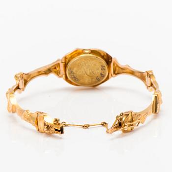BJÖRN WECKSTRÖM, ARMBANDSUR, "Pola negri", 14K guld. Lapponia 1980. 14x17 mm.