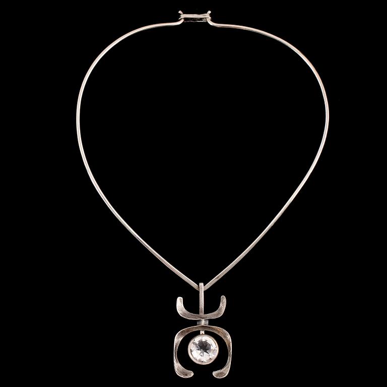 COLLIER, silver och sterlingsilver, hänge BJK Stockholm 1974.