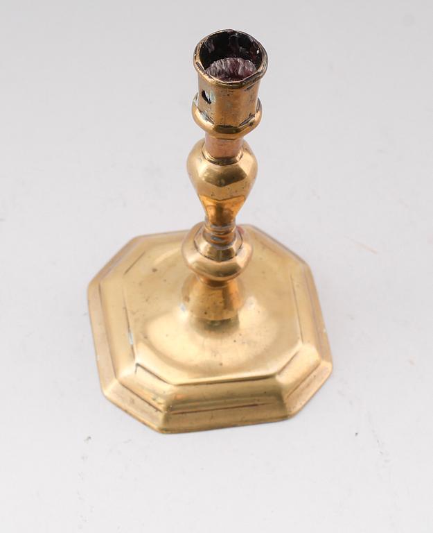 LJUSSTAKE, mässing, 1700-tal.