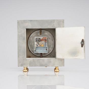 Estrid Ericson, a pewter and brass table clock, Svenskt Tenn Stockholm 1930.