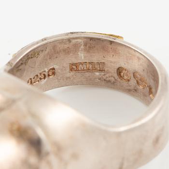 Lars Arby, four rings, sterling silver, Gothenburg 1967, 1969 and 1976.