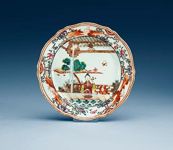 A famille rose dinner plate, Qing dynasty, Qianlong (1736-95).