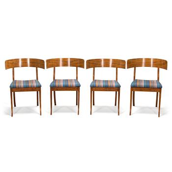 Four mahogany Klismos/Sulla chairs, probably Denmark, circa 1840.