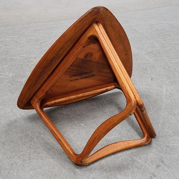 A teak side table marked Lane, Altavista, VA, mid 20th century.