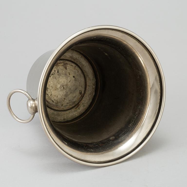 A WHITE  METAL WINE COOLER, Östberg, second half of the 20th century.