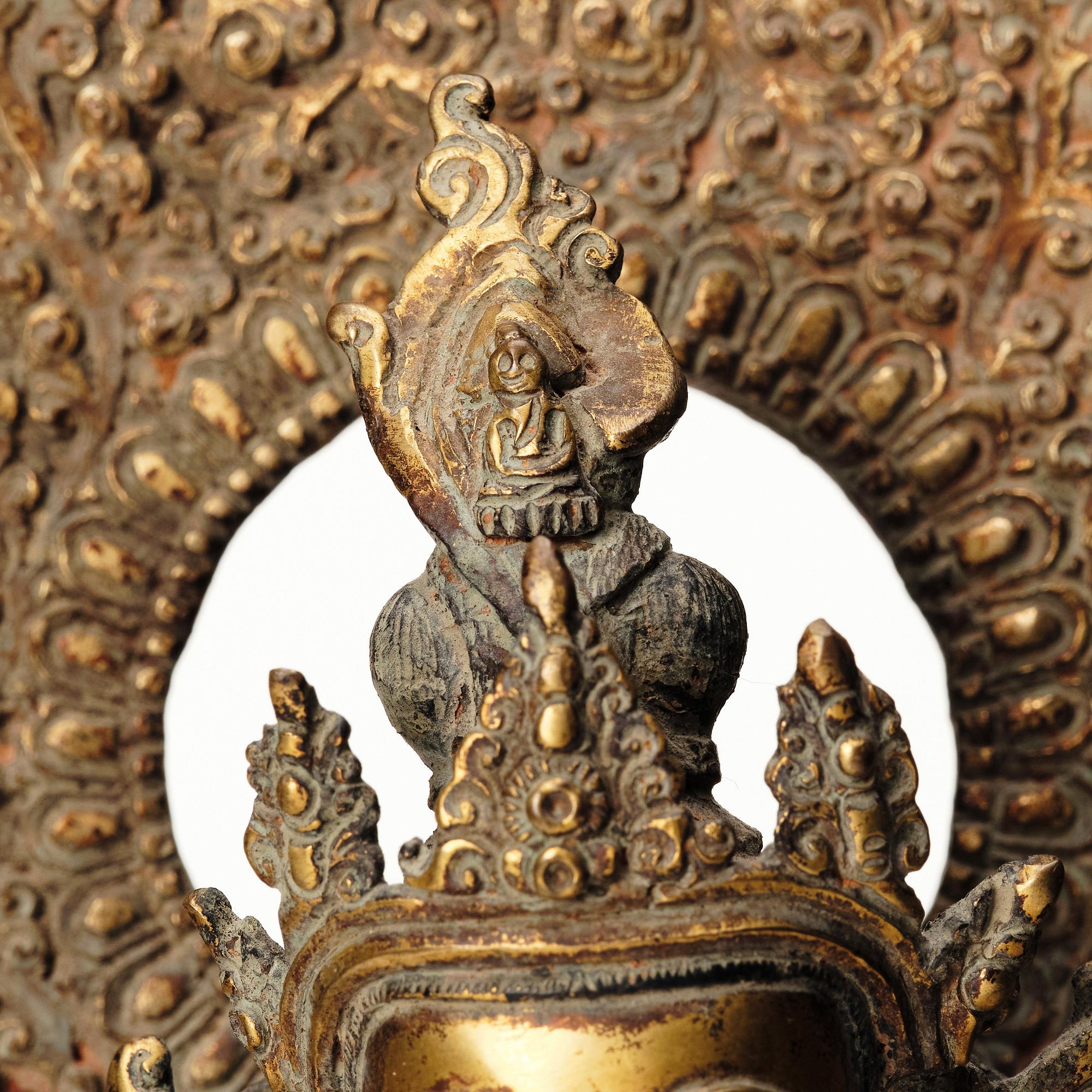 Boddhisatva, Avalokiteshvara, förgylld kopparlegering, Nepal, 1900-tal.