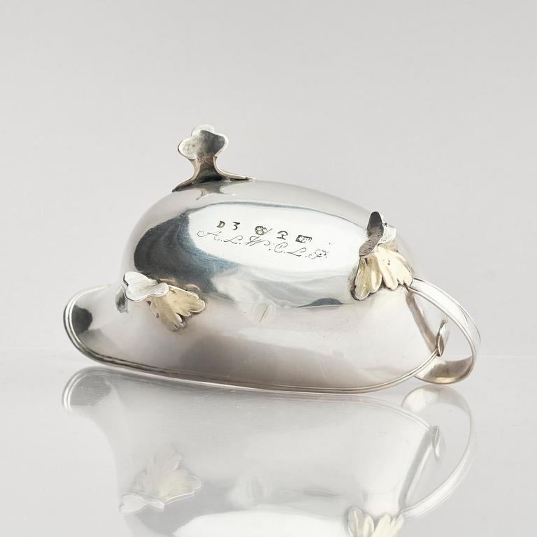 A Swedish early 19th century parcel-gilt cream-jug, mark of Johan Wasserman, Lindesberg, Sweden 1810.