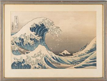 Katsushika Hokusai, efter, "Under the Wave of Kanagawa", också känd som "den Stora Vågen", senare publ. 1900-tal.