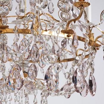 A Swedish late 18th century Gustavian eight-light chandelier.