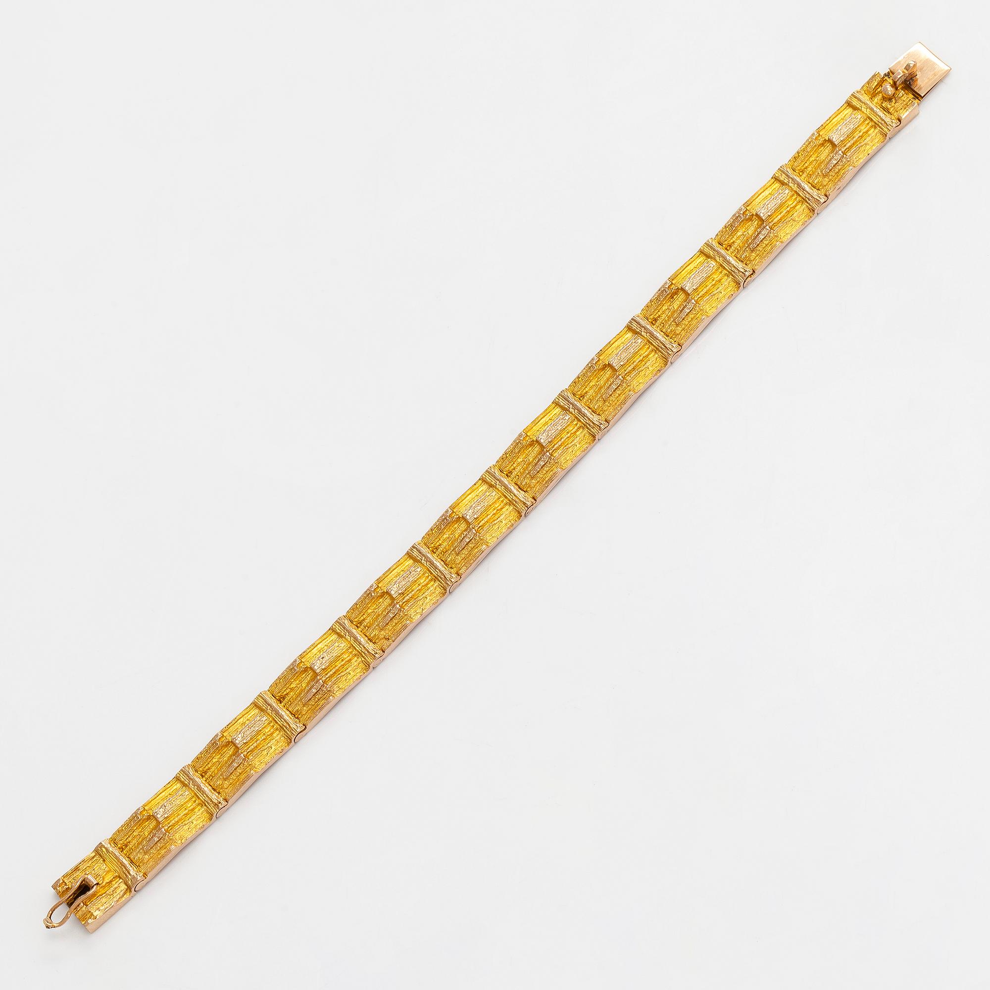Björn Weckström, a 14K gold bracelet 'Cascade' for Lapponia 1973.