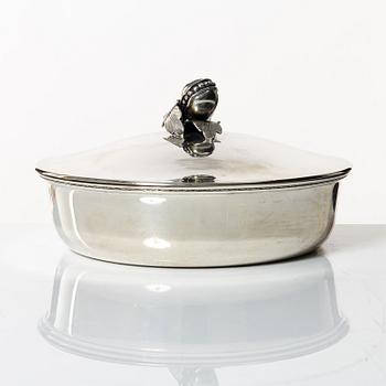A Swedish silver dish and cover, marks of CF Carlman, Stockholm 1949.