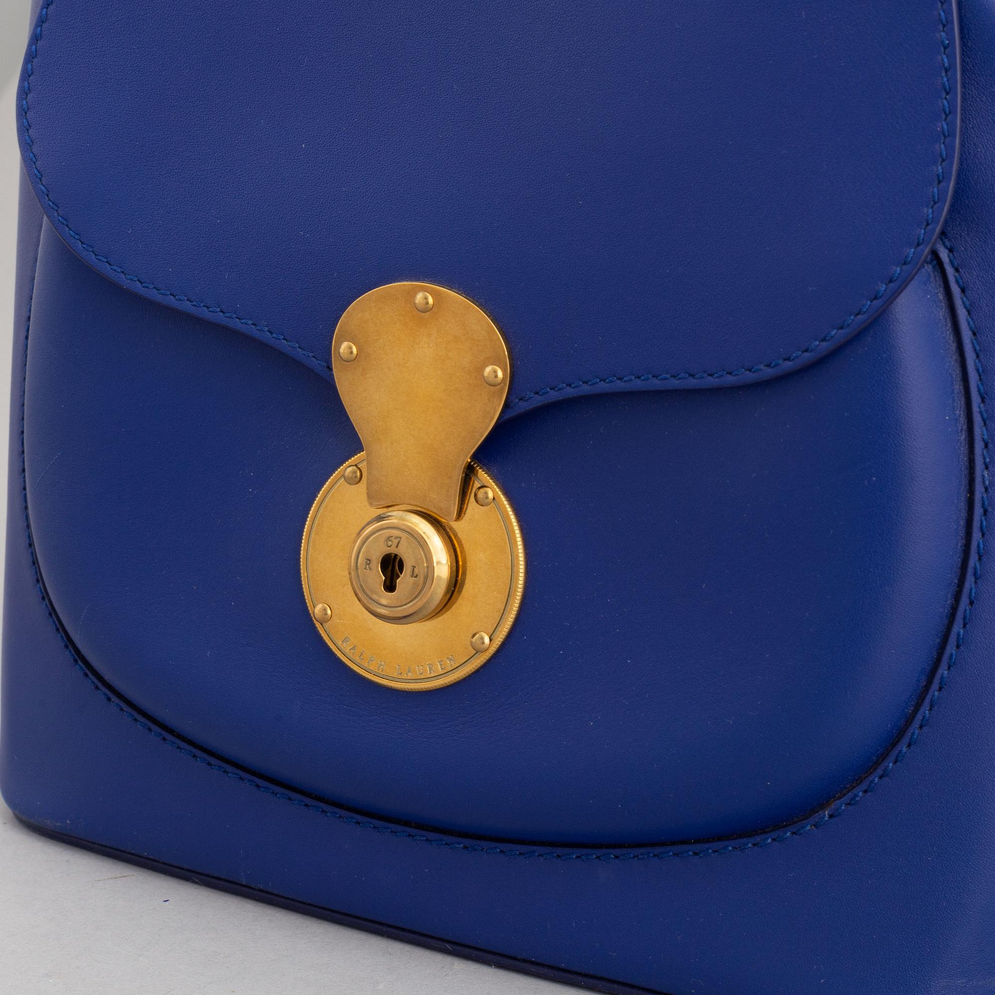Ralph Lauren a blue leather Ricky Drawstring Bucket Bag Bukowskis