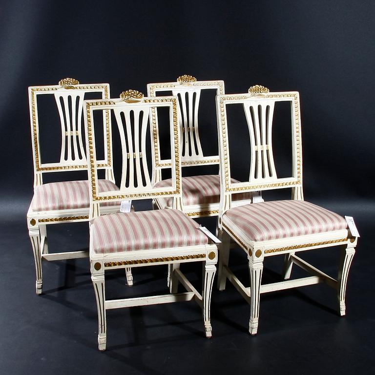 STOLAR, 4 st, gustaviansk stil, 1900-tal.