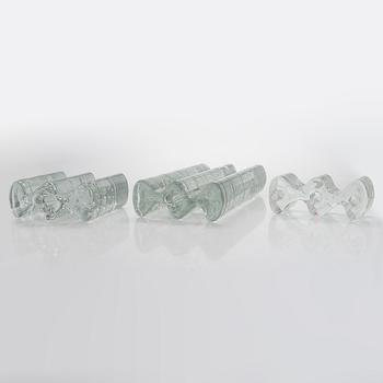 Timo Sarpaneva, Glasskulptur / ljusstakar, 3 st. Arkipelago-serien. Sign. Timo Sarpaneva.