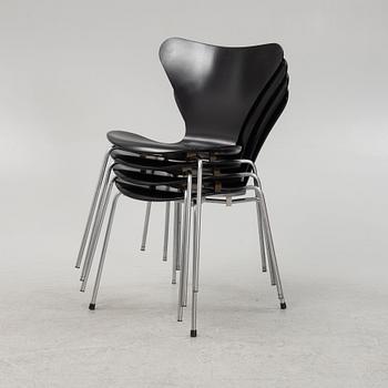 Arne Jacobsen, stolar, 4 st, "Sjuan", Fritz Hansen, Danmark,