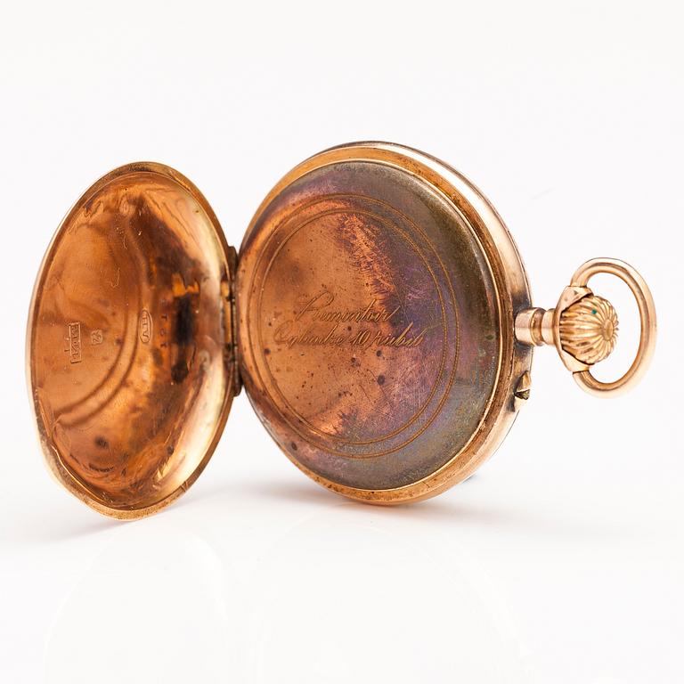 FICKUR, Remontoir, 14K guld. 32 mm.