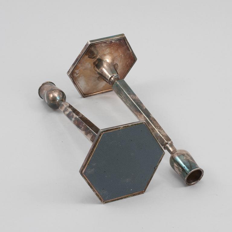 LJUSSTAKAR, ett par, silver, Tore Eldh, K & EC, Göteborg, 1966,