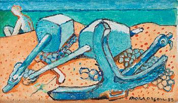 Axel Olson, oil on panel, signed and dated -85.