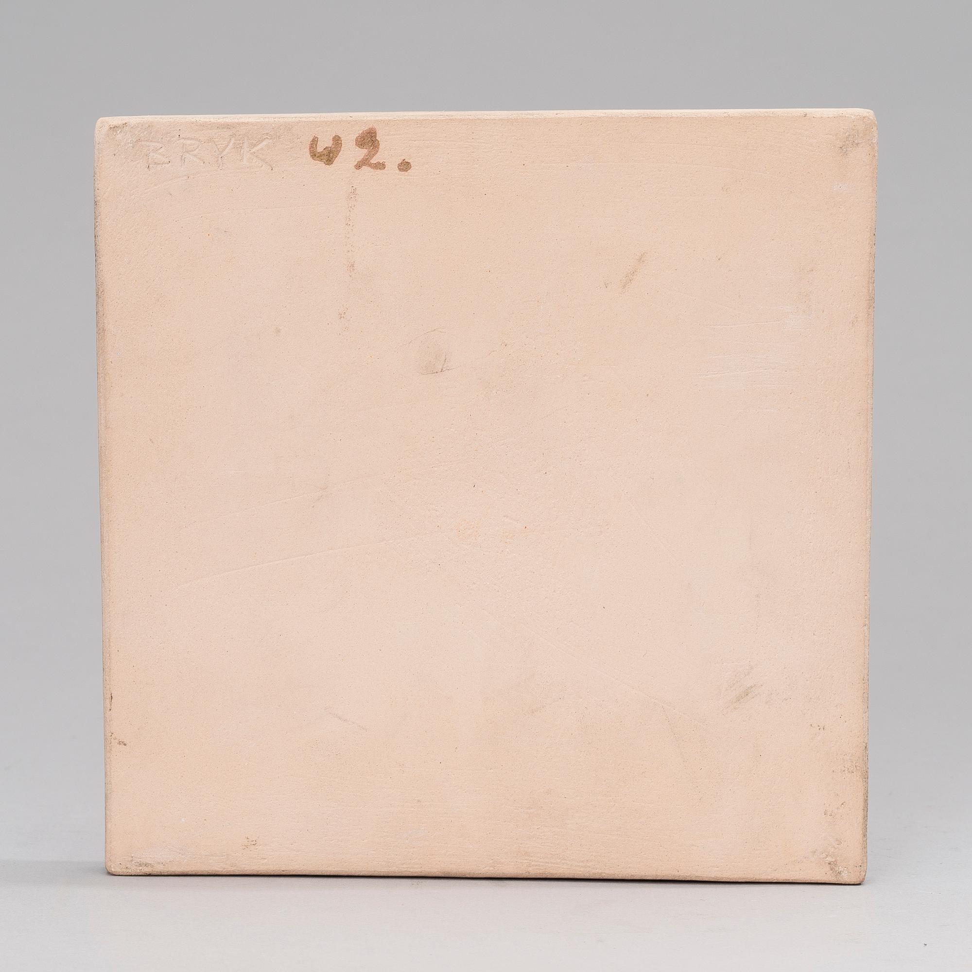 RUT BRYK, KERAMIKRELIEFER, ETT PAR. Sign. Bryk.