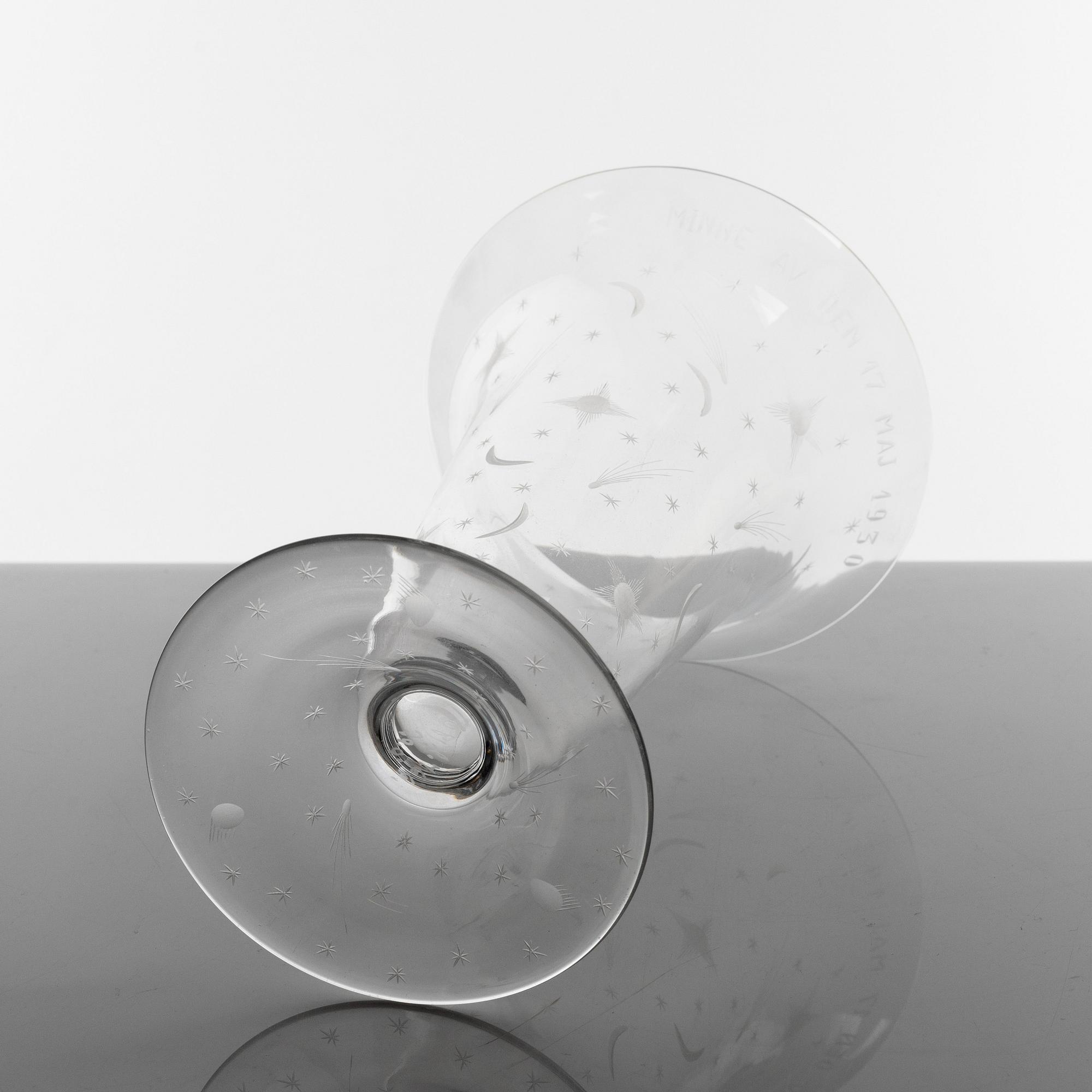 Edward Hald, vas, glas, "Stjärnhimmelsmönstret", Orrefors 1929.